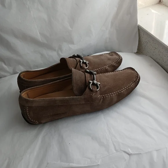Salvatore Ferragamo Parigi  Gancini Suede Drivers men\'s loafers US 10.5D Salvatore Ferragamo Gancini Bit Loafers Drivers Mens Shoes  main image 4